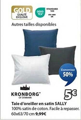 Taie d'oreiller en satin SALLY
