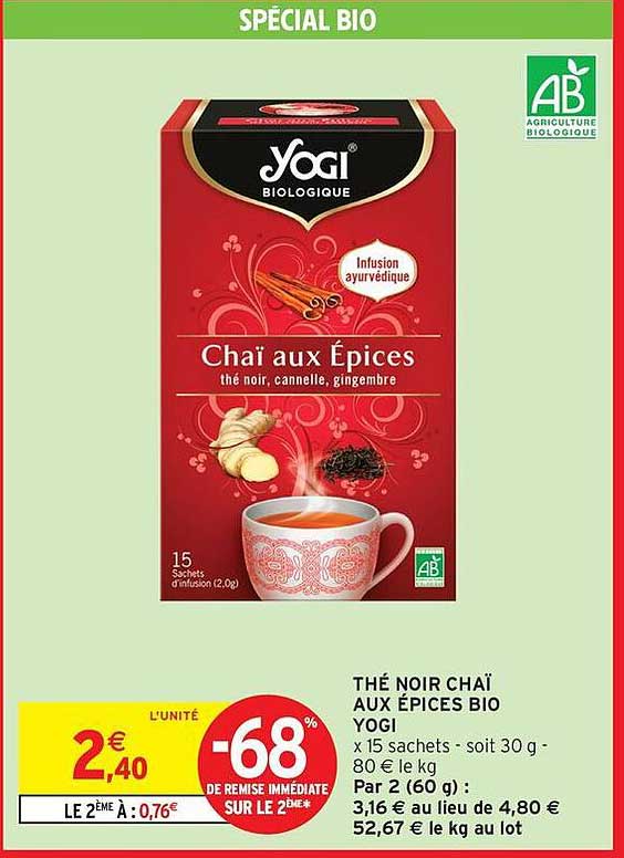 THÉ NOIR CHAÏ AUX ÉPICES BIO YOGI