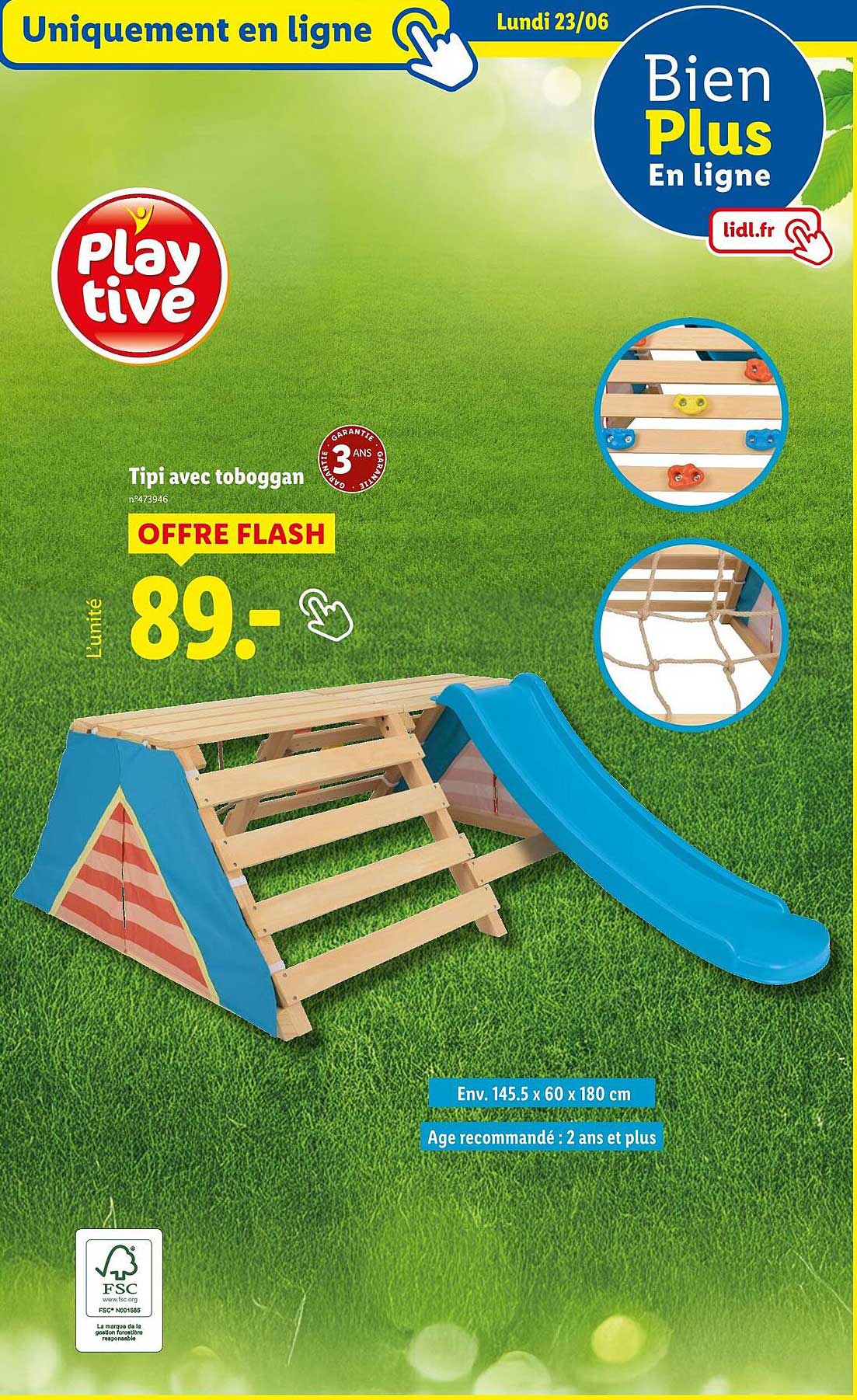 Tipi avec toboggan
