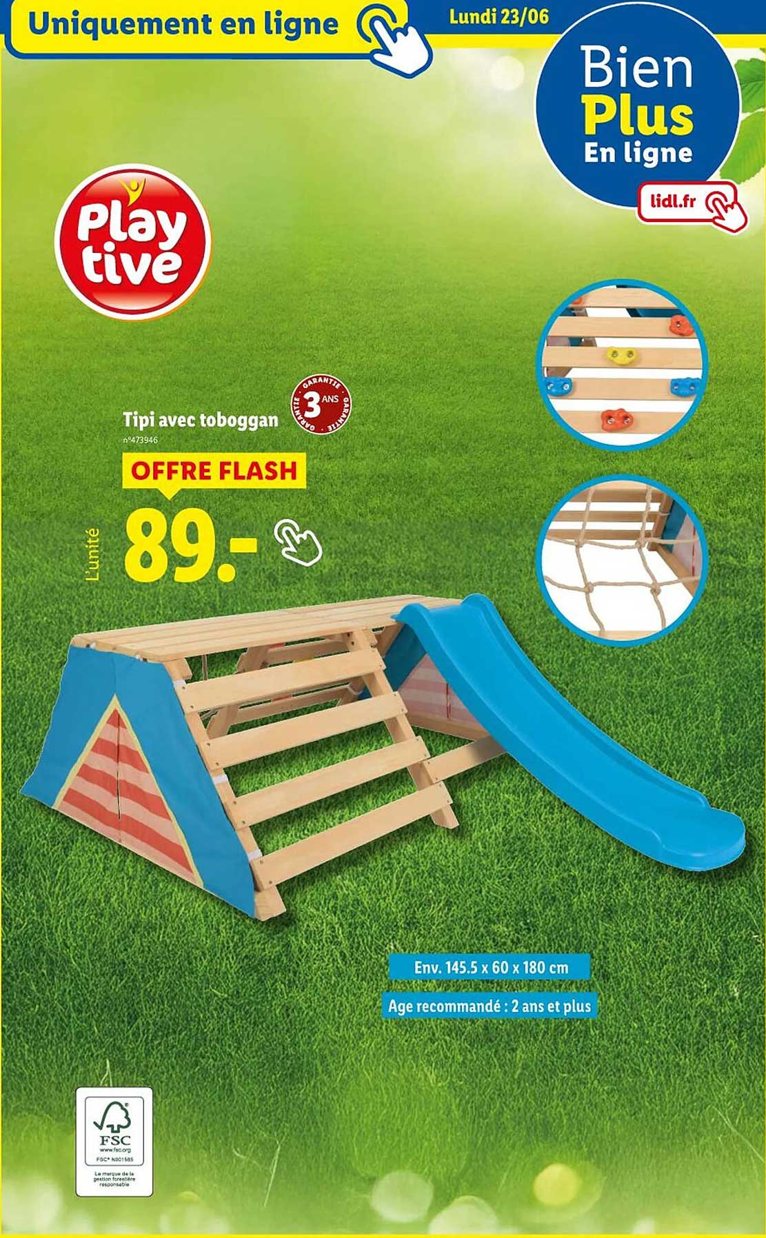 Tipi avec toboggan