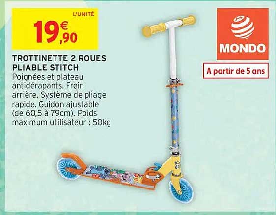 TROTTINETTE 2 ROUES PLIABLE STITCH
