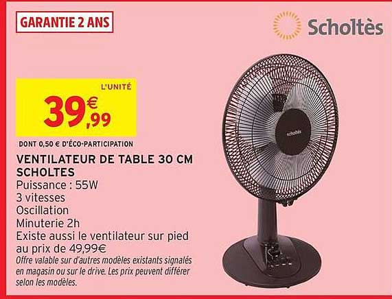 VENTILATEUR DE TABLE 30 CM SCHOLTES