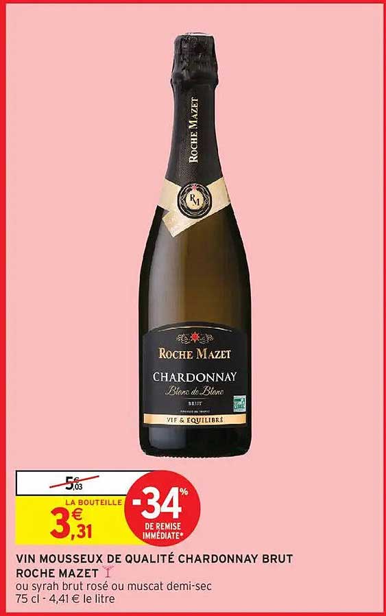 VIN MOUSSEUX DE QUALITÉ CHARDONNAY BRUT ROCHE MAZET