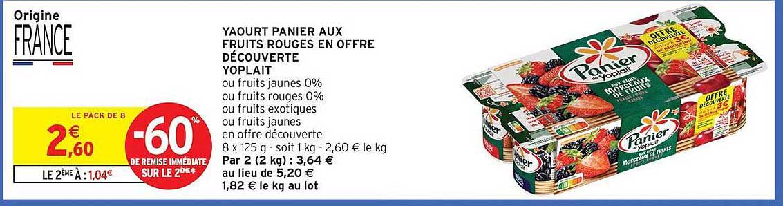 YAOURT PANIER AUX FRUITS ROUGES EN OFFRE DÉCOUVERTE YOPLAIT