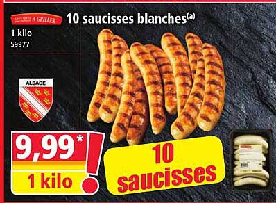 10 saucisses blanches(a)