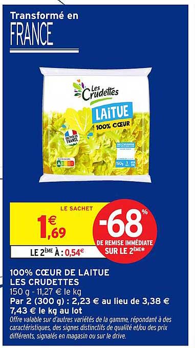 100% CŒUR DE LAITUE LES CRUDETTES
