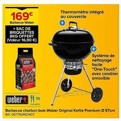 169€ Barbecue Weber + SAC DE BRIQUETTES 8KG OFFERT (Valeur 16,90 €)