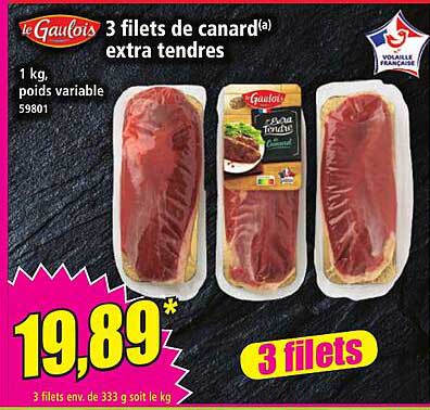 3 filets de canard extra tendres