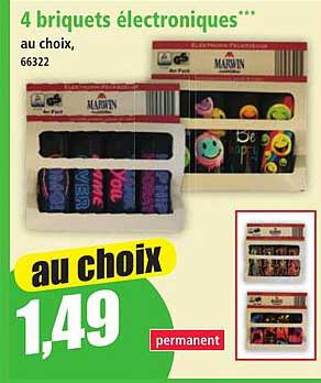 4 briquets électroniques*** au choix, 66322