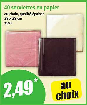 40 serviettes en papier au choix, qualité épaisse 38 x 38 cm 30091
