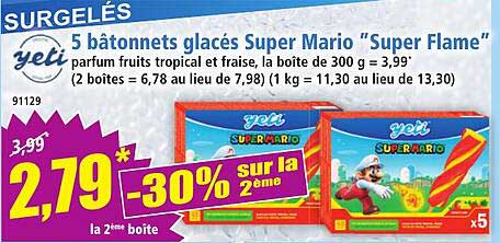5 bâtonnets glacés Super Mario "Super Flame"