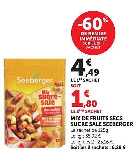 -60% DE REMISE IMMÉDIATE SUR LE 2ÈME SACHET