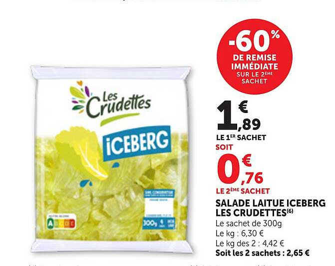 -60% DE REMISE IMMÉDIATE SUR LE 2ÈME SACHET
