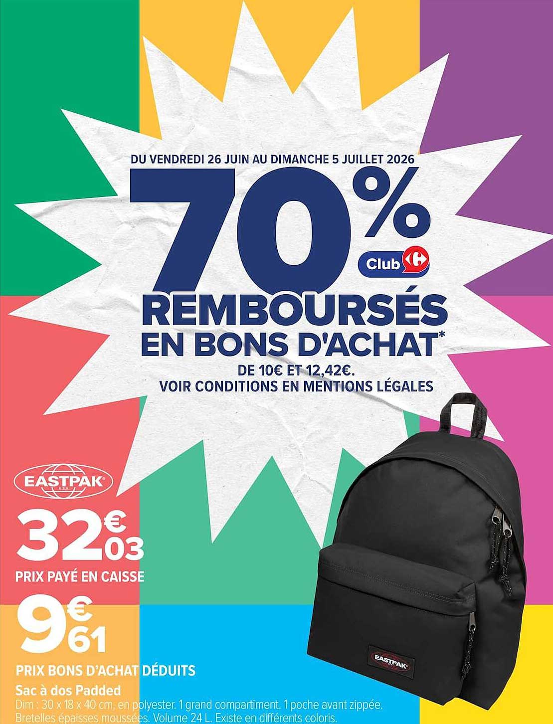 70% remboursés en bons d'achat