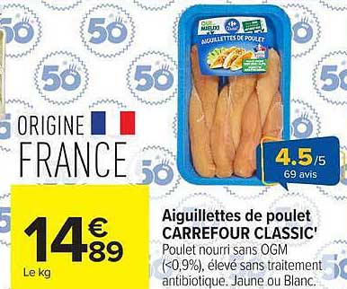 Aiguillettes de poulet CARREFOUR CLASSIC'