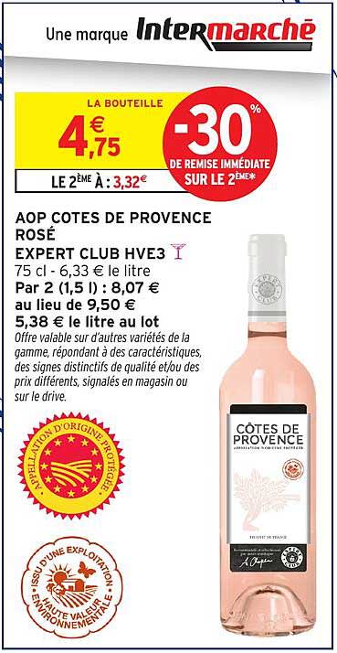 AOP COTES DE PROVENCE ROSÉ EXPERT CLUB HVE3