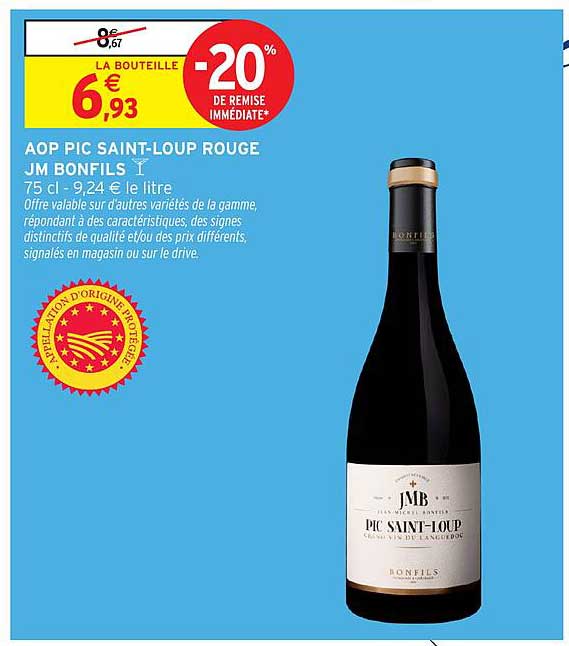 AOP PIC SAINT-LOUP ROUGE JM BONFILS