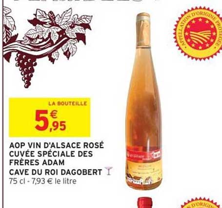 AOP VIN D'ALSACE ROSÉ CUVÉE SPÉCIALE DES FRÈRES ADAM CAVE DU ROI DAGOBERT