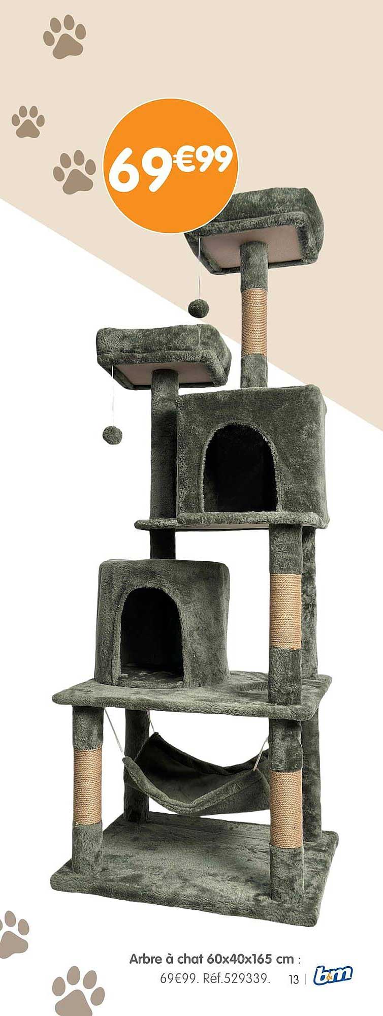 Arbre à chat 60x40x165 cm