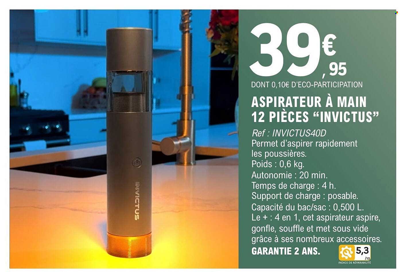 ASPIRATEUR À MAIN 12 PIÈCES “INVICTUS”