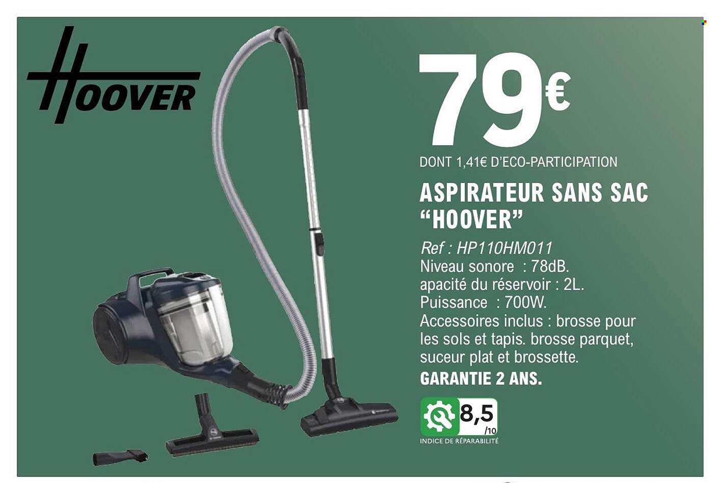 ASPIRATEUR SANS SAC “HOOVER”