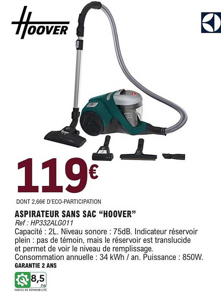 ASPIRATEUR SANS SAC “HOOVER”