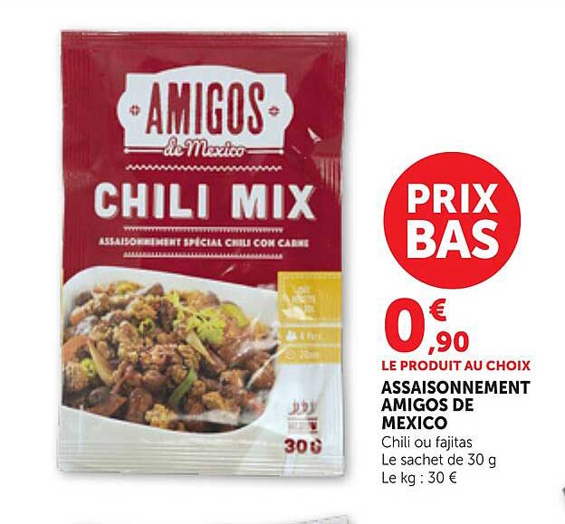 ASSAISONNEMENT AMIGOS DE MEXICO Chili ou fajitas