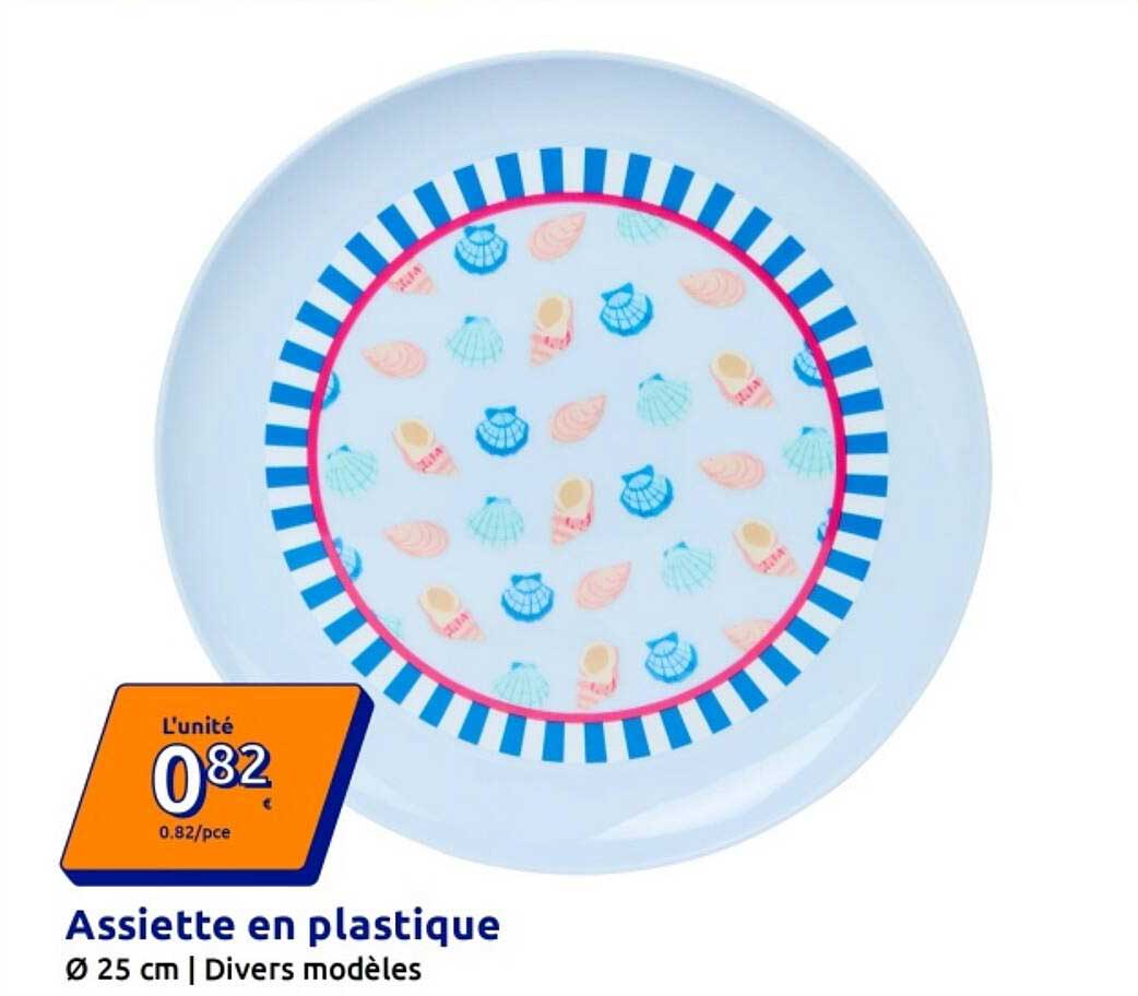 Assiette en plastique Ø 25 cm | Divers modèles