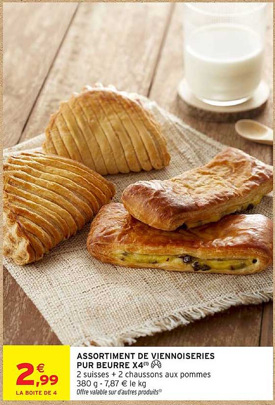 ASSORTIMENT DE VIENNOISERIES PUR BEURRE X4