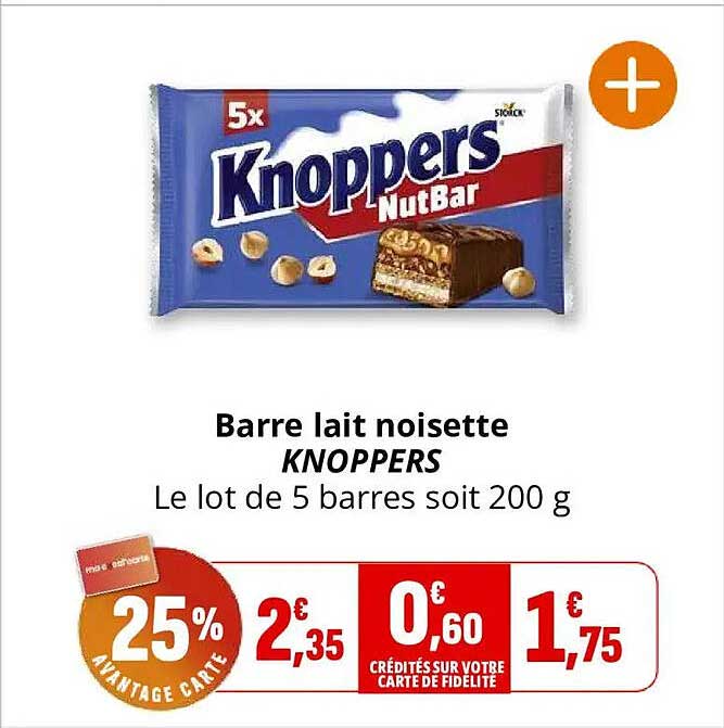 Barre lait noisette KNOPPERS