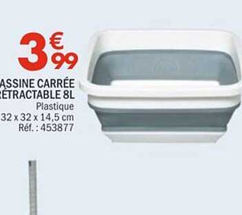 BASSINE CARRÉE RÉTRACTABLE 8L Plastique 32 x 32 x 14,5 cm Réf.: 453877