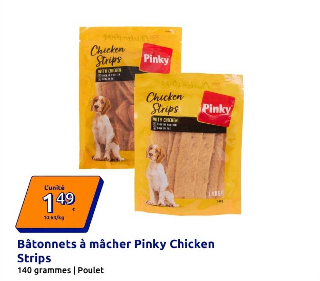 Bâtonnets à mâcher Pinky Chicken Strips