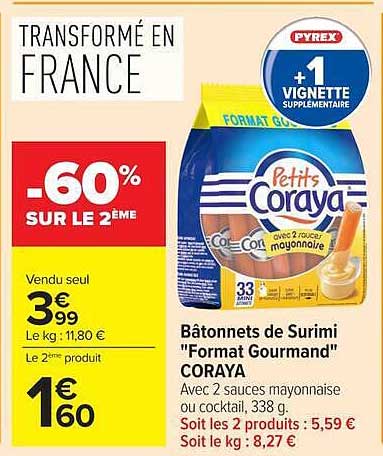 Bâtonnets de Surimi "Format Gourmand" CORAYA
