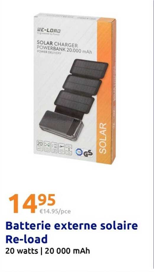 Batterie externe solaire Re-load
