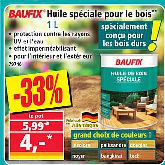 BAUFIX Huile spéciale pour le bois** 1 L