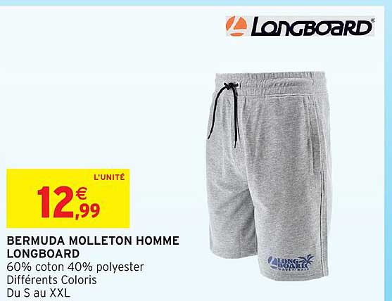 BERMUDA MOLLETON HOMME LONGBOARD