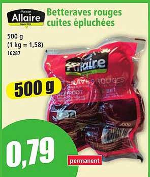 Betteraves rouges cuites épluchées