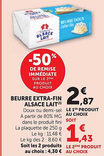BEURRE EXTRA-FIN ALSACE LAIT
