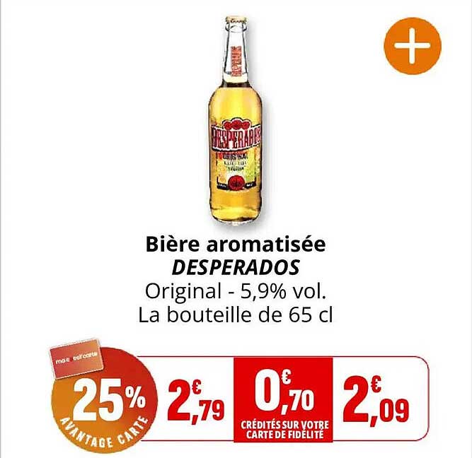 Bière aromatisée DESPERADOS Original - 5,9% vol. La bouteille de 65 cl