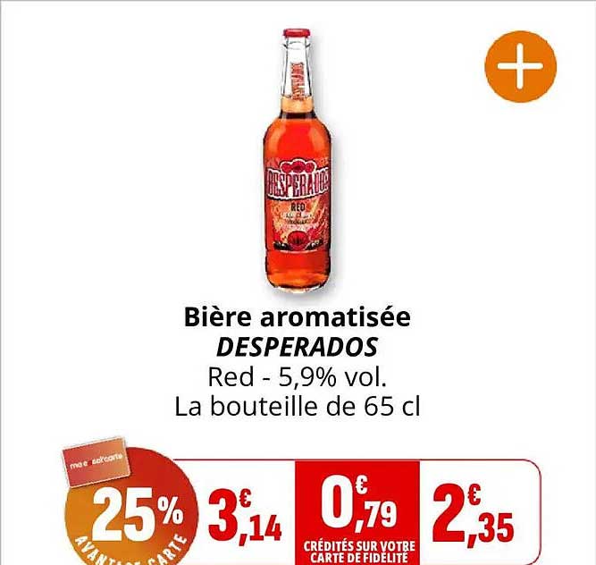 Bière aromatisée DESPERADOS Red - 5,9% vol. La bouteille de 65 cl