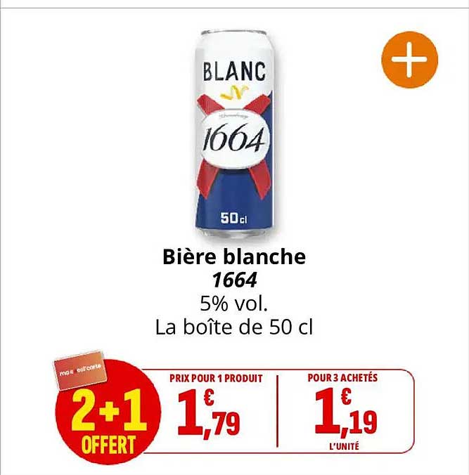 Bière blanche 1664 5% vol. La boîte de 50 cl