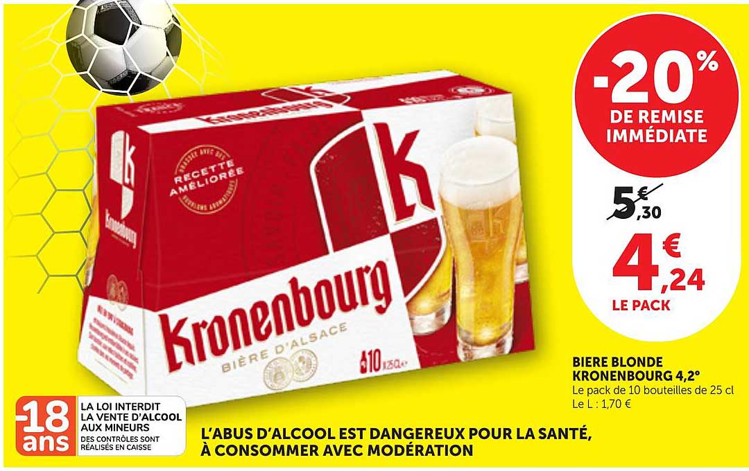 BIERE BLONDE KRONENBOURG 4,2°