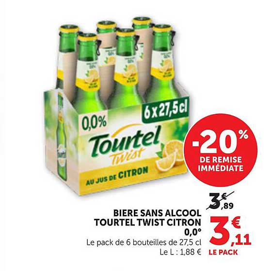 BIERE SANS ALCOOL TOURTEL TWIST CITRON