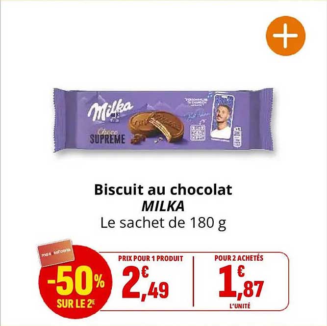 Biscuit au chocolat MILKA Le sachet de 180 g