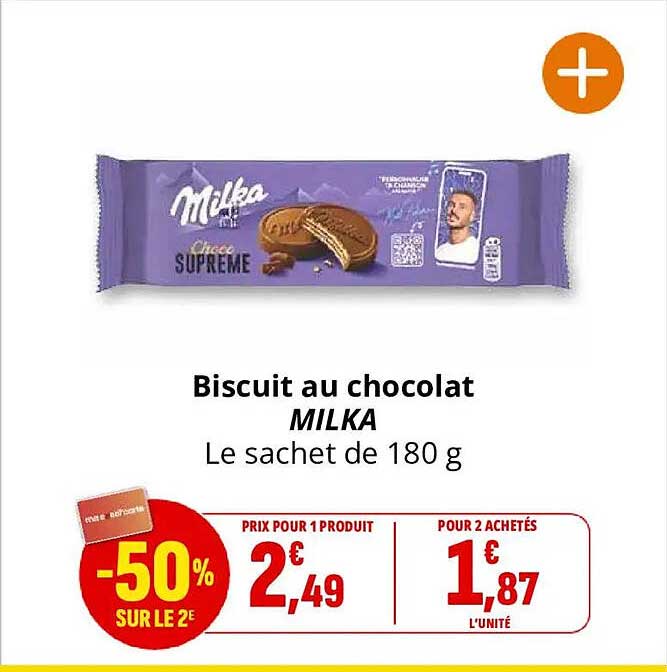 Biscuit au chocolat MILKA Le sachet de 180 g