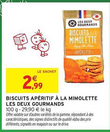 BISCUITS APÉRITIF À LA MIMOLETTE LES DEUX GOURMANDS