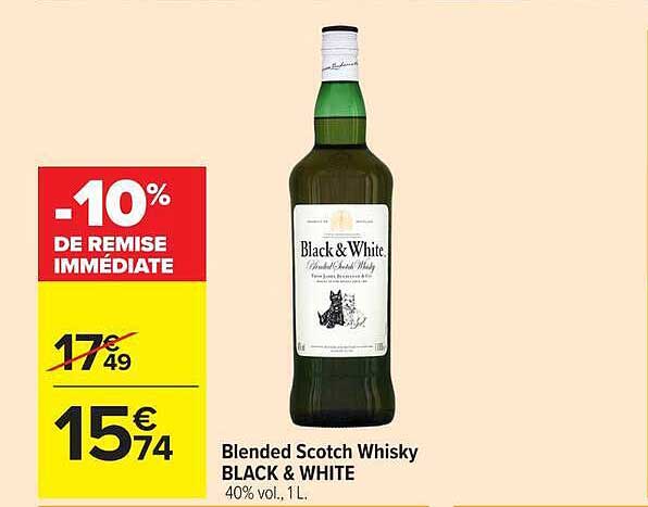 Blended Scotch Whisky BLACK & WHITE 40% vol., 1L