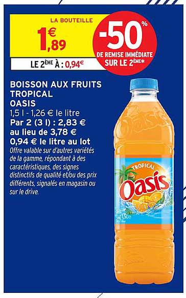 BOISSON AUX FRUITS TROPICAL OASIS