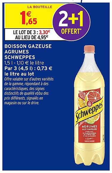 BOISSON GAZEUSE AGRUMES SCHWEPPES