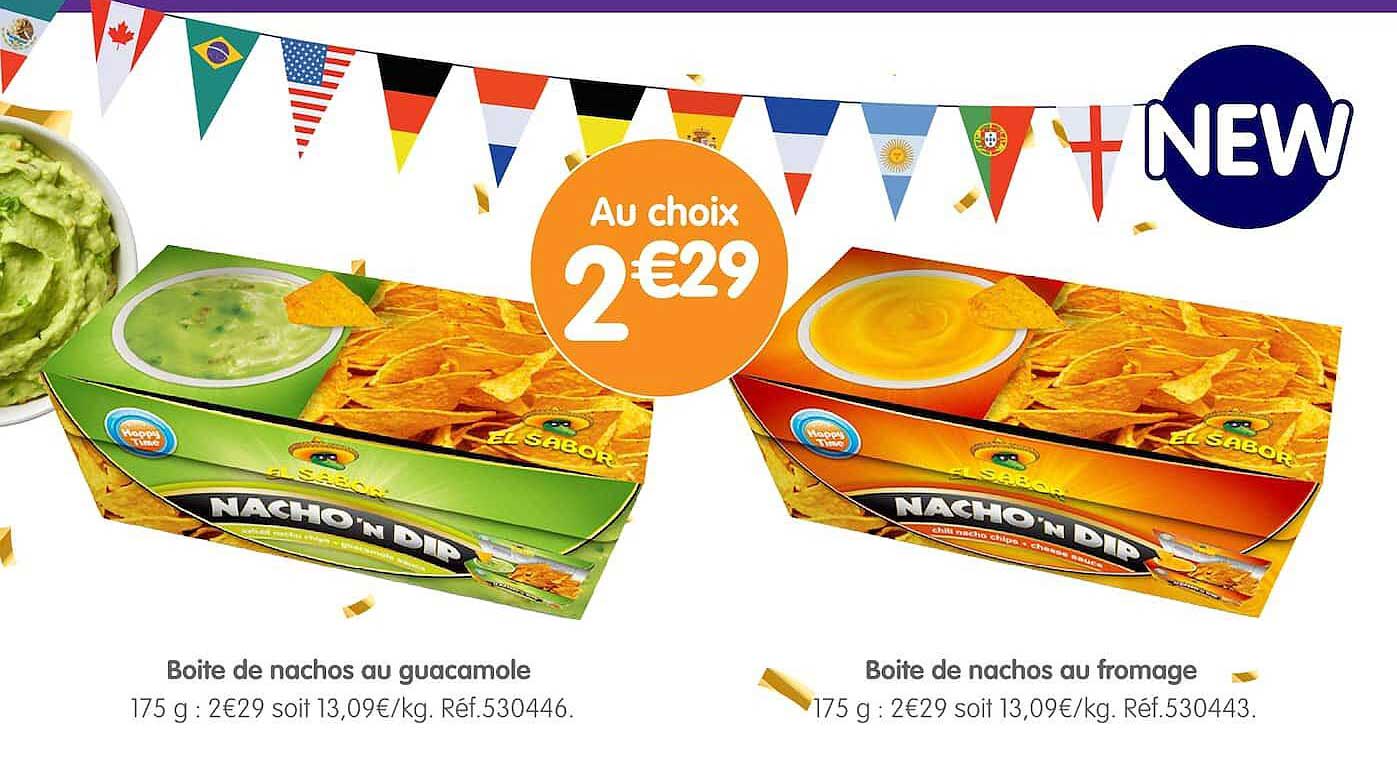 Boite de nachos au guacamole